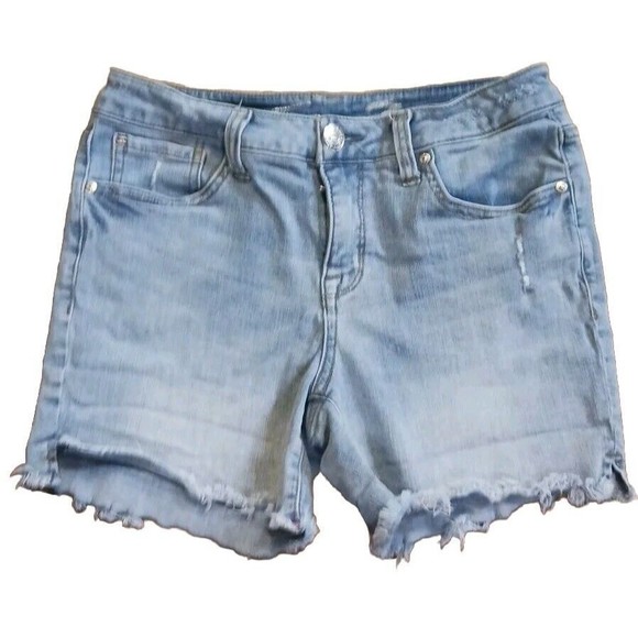 Women's Seven 7 Weekend 4" Shorts Size 4 Light Wash Raw Hem - Picture 1 of 5